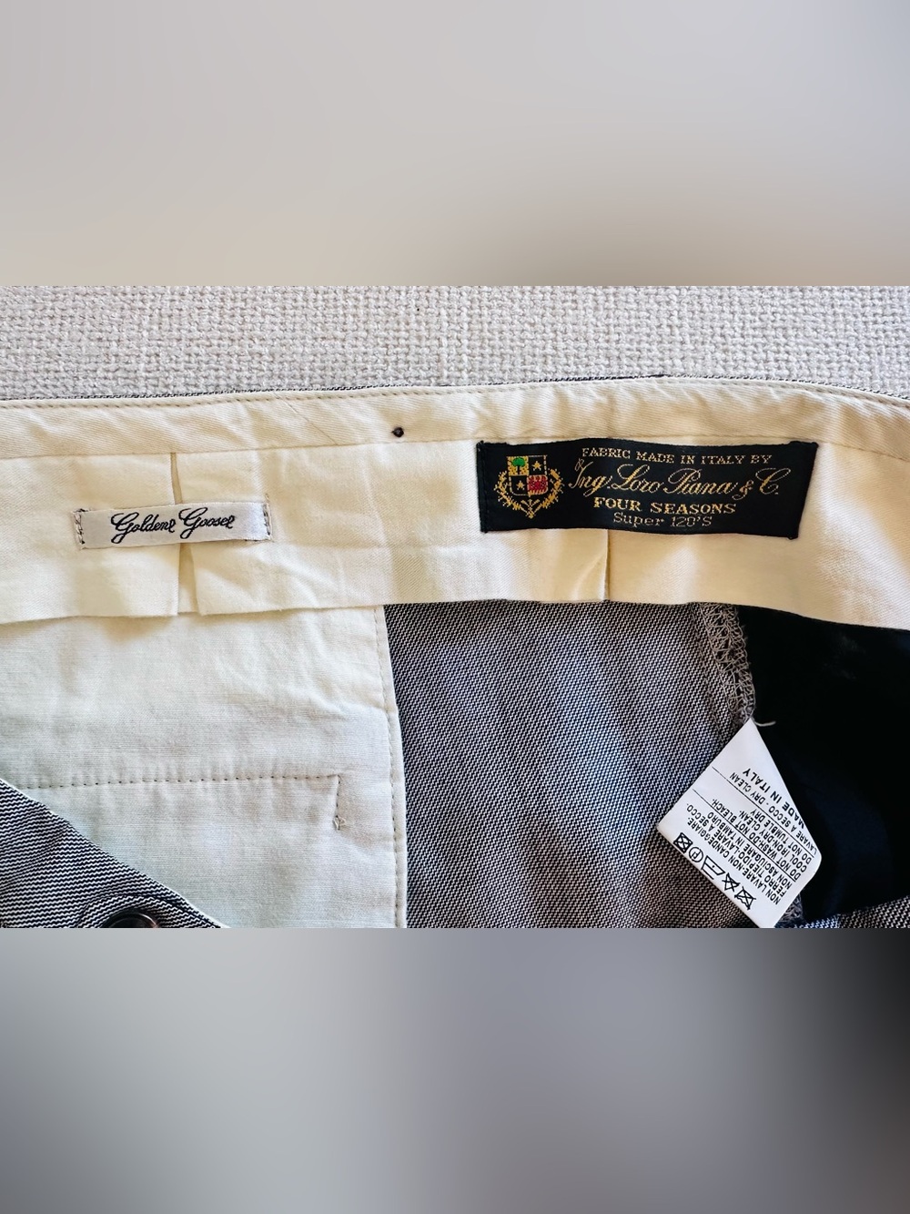 Golden Goose Silver Grey Straight Leg and Black Lined Trouser Interior - Picture 7 of 12